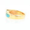 Turquoise Inlaid Ring with Sapphire and 0.23ctw Diamonds