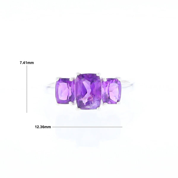 3-Stone Amethyst Ring