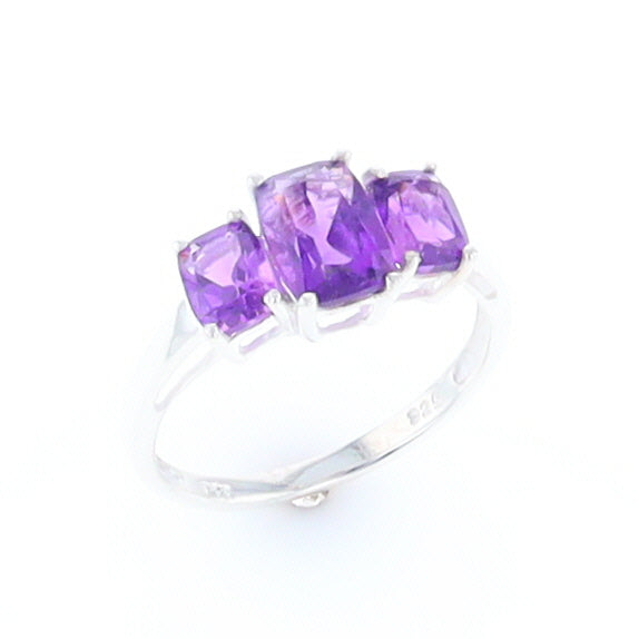 3-Stone Amethyst Ring