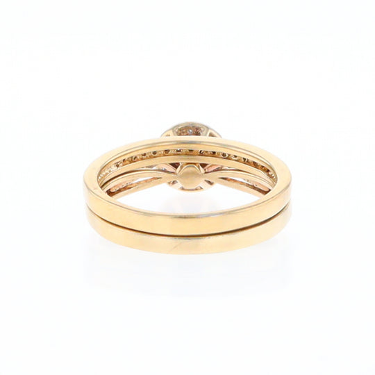 Gold Plated Silver Diamond Engagement Ring Set