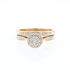 Gold Plated Silver Diamond Engagement Ring Set