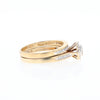 Gold Plated Silver Diamond Engagement Ring Set