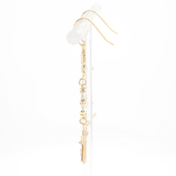 Gold Plated Virgin Mary and Crucifix Dangle Earrings