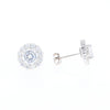 Cubic Zirconia Halo Stud Earrings