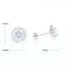 Cubic Zirconia Halo Stud Earrings