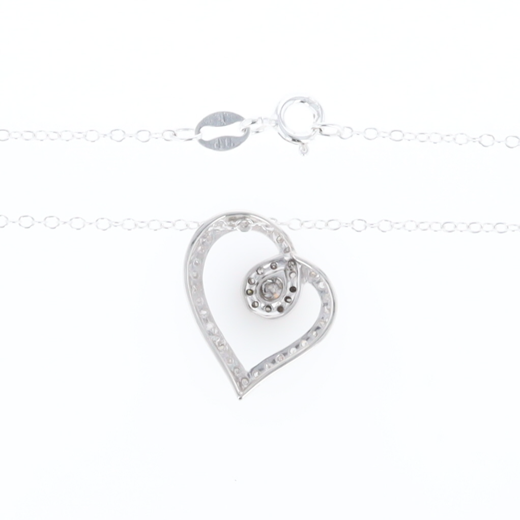 Twisted Heart Diamond Cluster Necklace