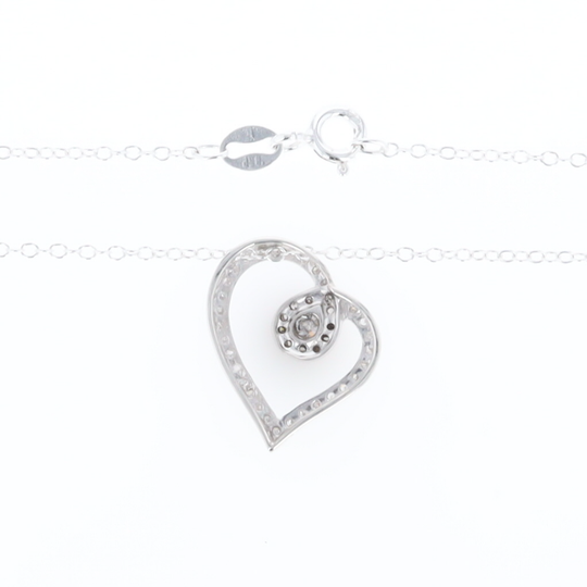 Twisted Heart Diamond Cluster Necklace