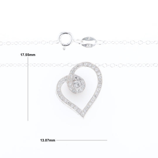 Twisted Heart Diamond Cluster Necklace