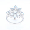 Blue Topaz Flower Ring