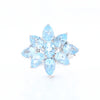 Blue Topaz Flower Ring