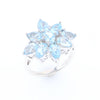 Blue Topaz Flower Ring