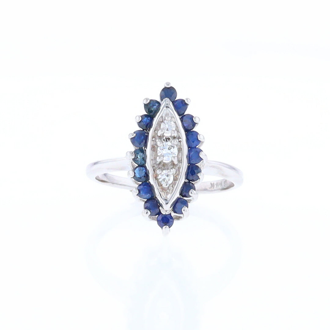 Marquise Cluster Sapphire Ring