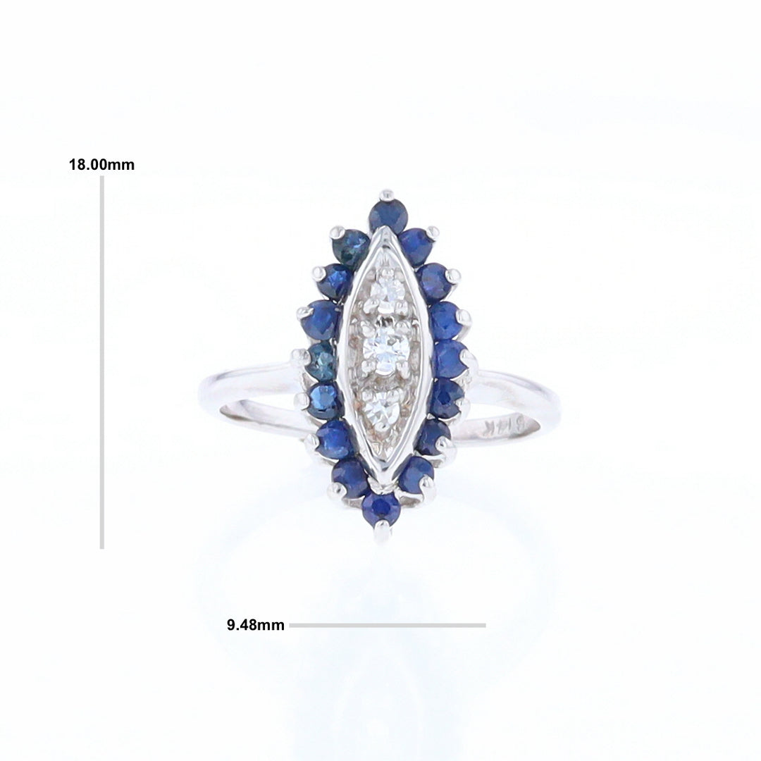 Marquise Cluster Sapphire Ring