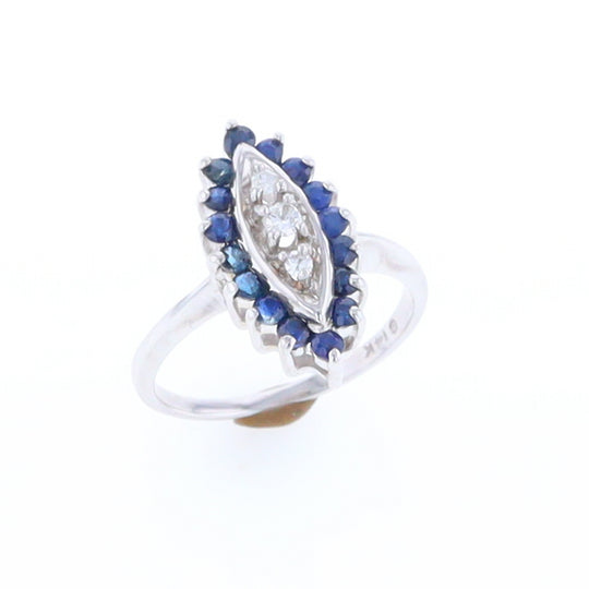 Marquise Cluster Sapphire Ring