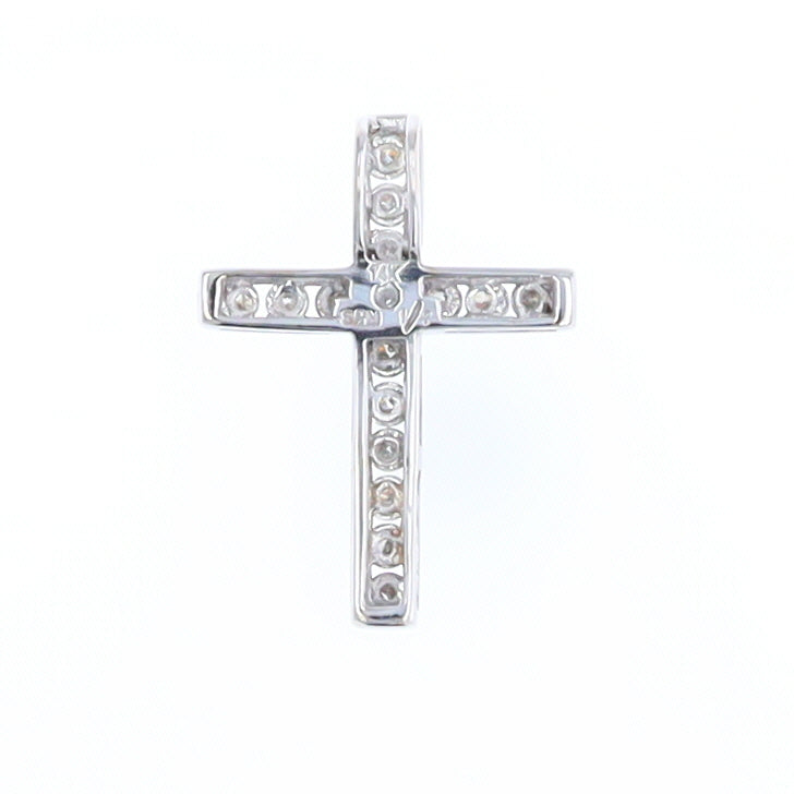 Channel Set Diamond Cross Pendant