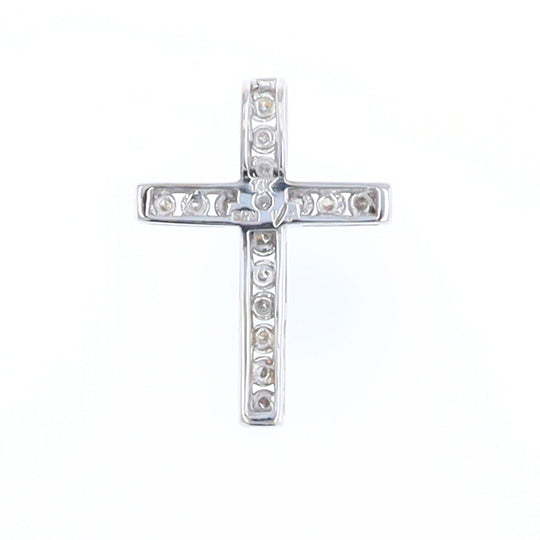 Channel Set Diamond Cross Pendant