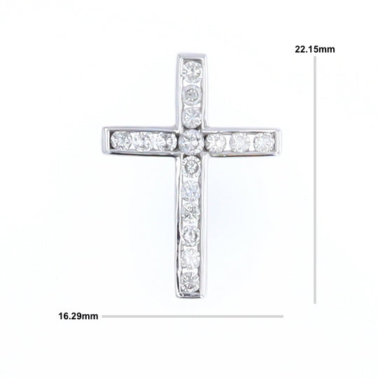 Channel Set Diamond Cross Pendant