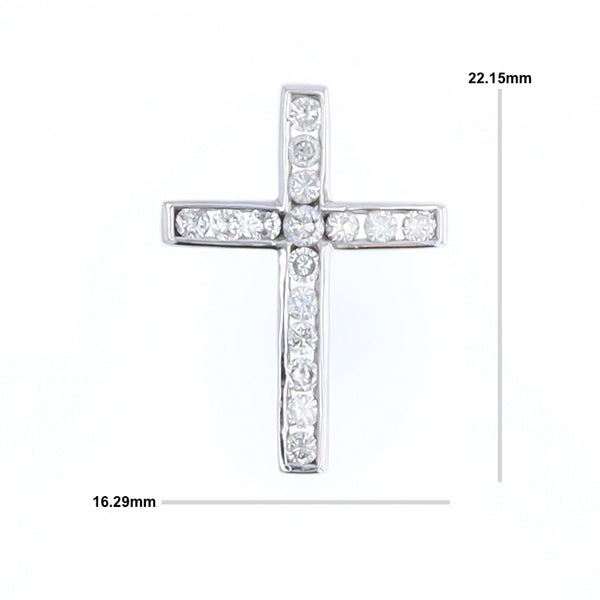 Channel Set Diamond Cross Pendant