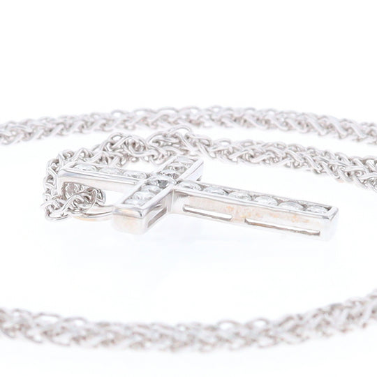 Channel Set Diamond Cross Pendant