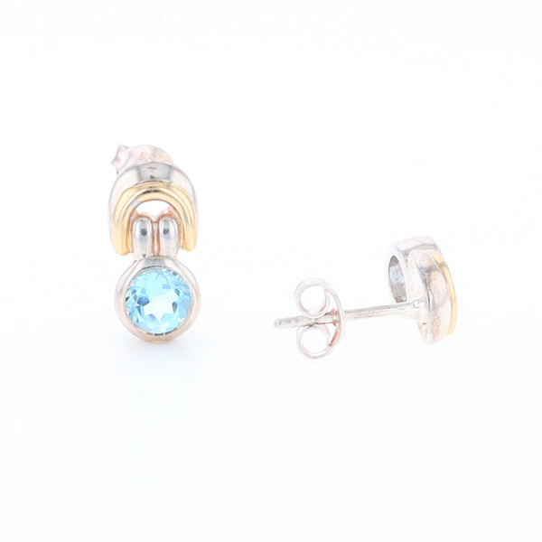 Blue Topaz Stud Earrings