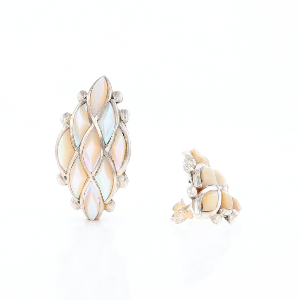 Mother of Pearl Cluster Stud Earrings