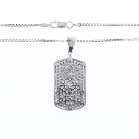 Cubic Zirconia Dog Tag Necklace