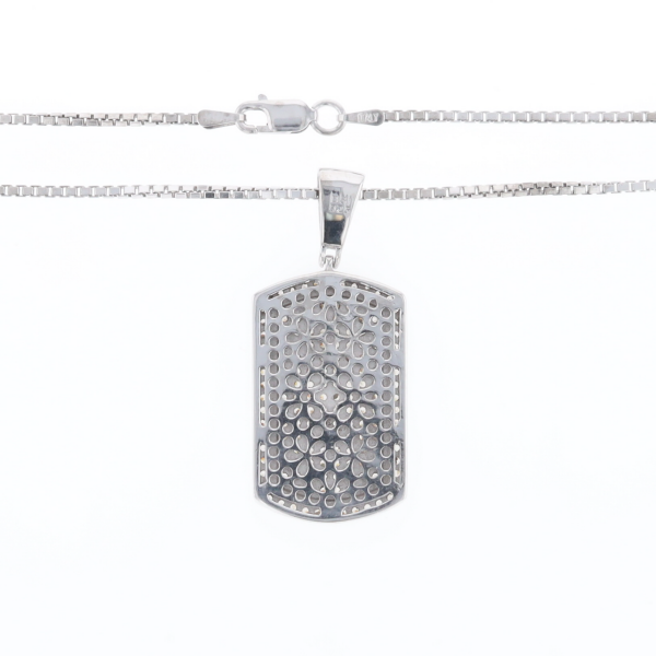 Cubic Zirconia Dog Tag Necklace