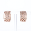 Checkered Wide Hinge Hoop Earrings