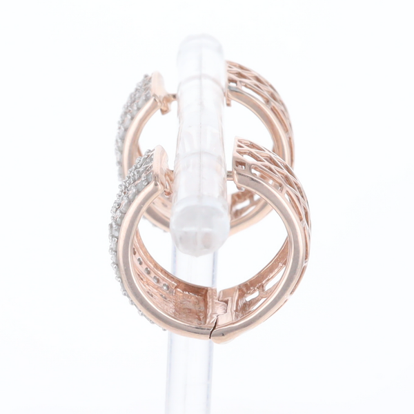 Checkered Wide Hinge Hoop Earrings