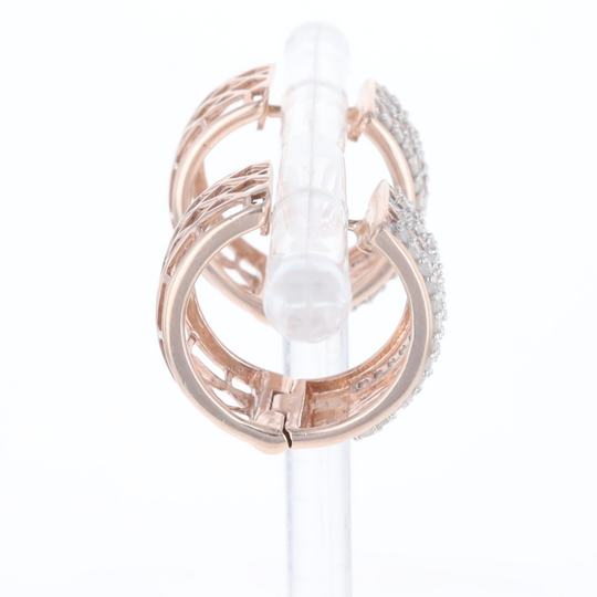 Checkered Wide Hinge Hoop Earrings