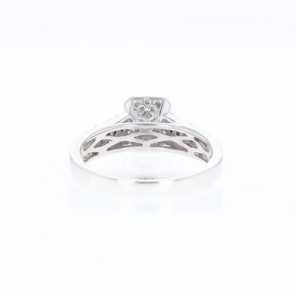 Blue & White Diamond Rectangle Cluster Ring