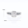Blue & White Diamond Rectangle Cluster Ring