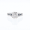 Blue & White Diamond Rectangle Cluster Ring