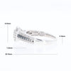 Blue & White Diamond Rectangle Cluster Ring