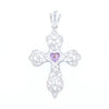 Heart Amethyst Cross Pendant