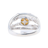 Pearl Bamboo Ring with Cubic Zirconia Accents