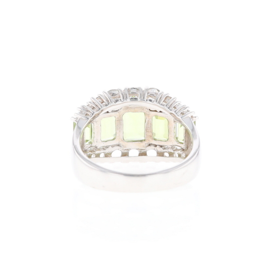 Peridot and CZ Cocktail Ring