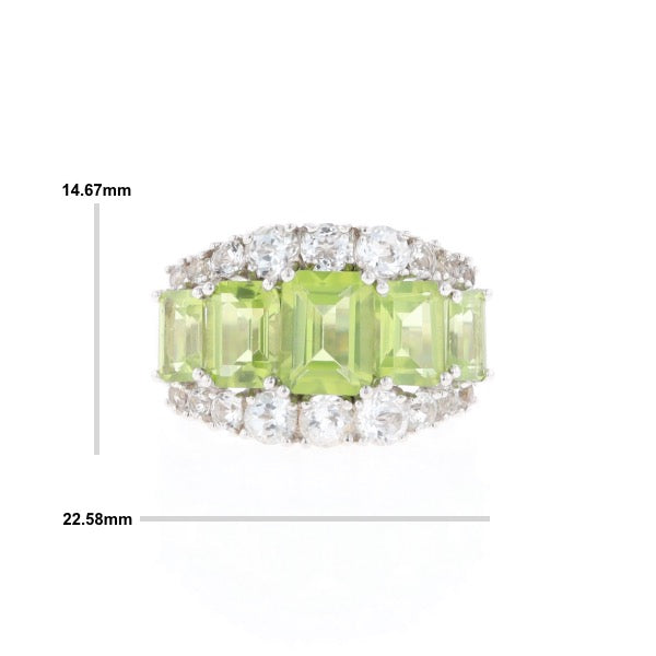 Peridot and CZ Cocktail Ring