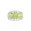 Peridot and CZ Cocktail Ring