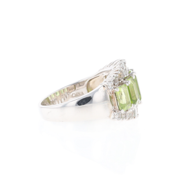 Peridot and CZ Cocktail Ring