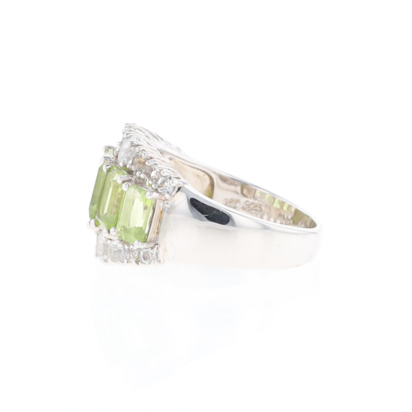 Peridot and CZ Cocktail Ring