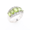 Peridot and CZ Cocktail Ring