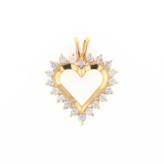 Open Heart Diamond Halo Pendant