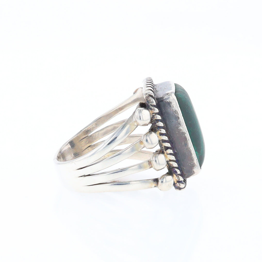 Native Rectangle Malachite Ring