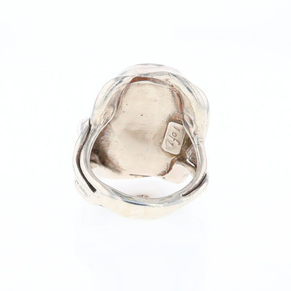 Native Oval Coral Free Form Ring