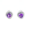 Native Amethyst Pear Stud Earrings