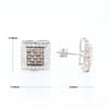 Square White & Chocolate Diamond Earrings