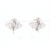 Square White & Chocolate Diamond Earrings