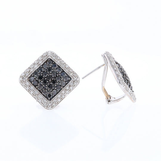 Pavé Black and White Diamond Earrings