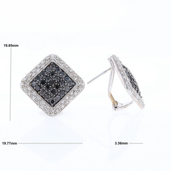 Pavé Black and White Diamond Earrings